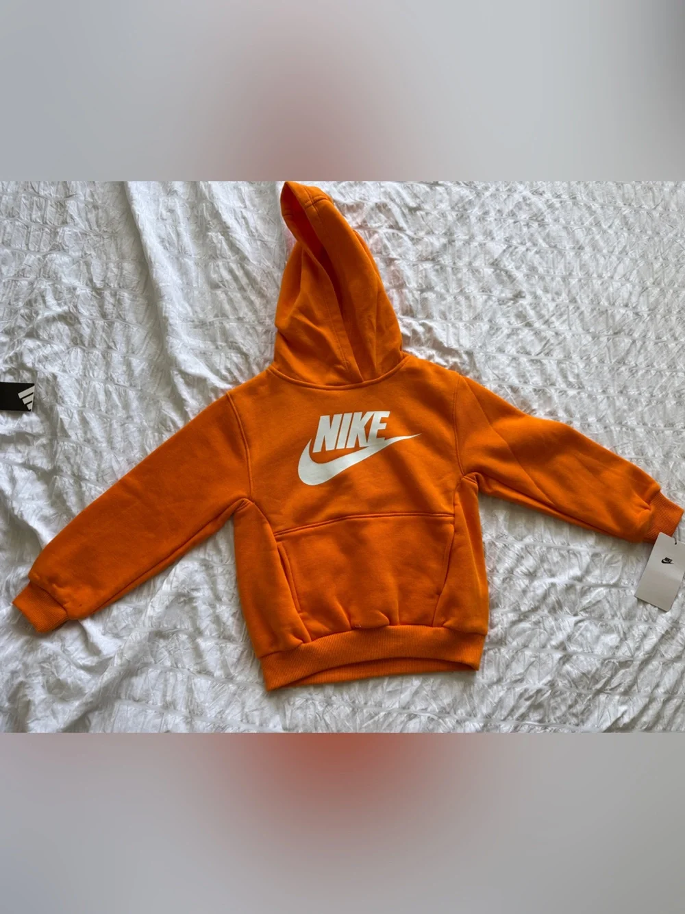 Nike Kids Bright Orange Hoodie with White Swoosh